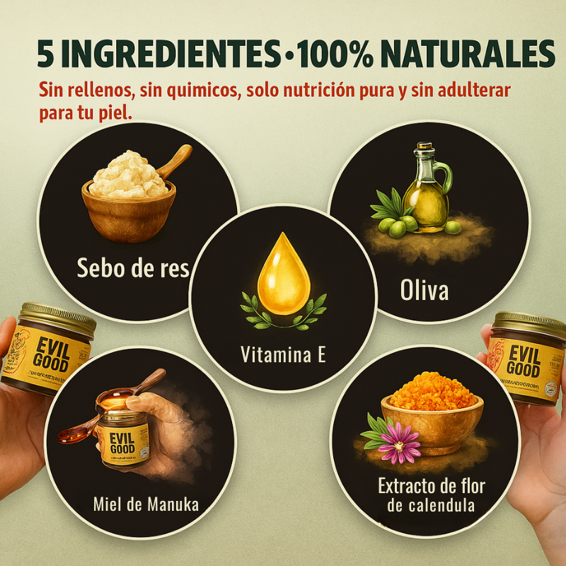 EvilGoods® - Crema de Sebo de res - Bote de Vidrio