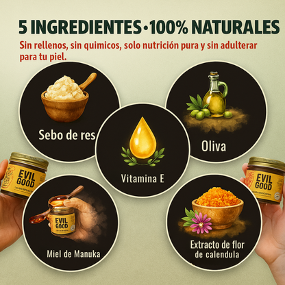 EvilGoods® - Crema de Sebo de res - Bote de Vidrio