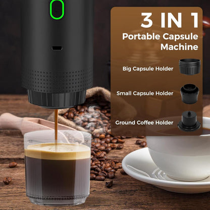 Cafetera Portatil 3 En 1 Expresso Capsulas Cafe Molido Viaje